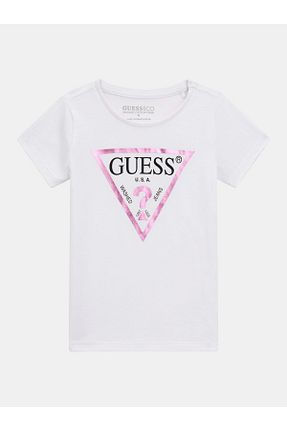 تیشرت سفید بچه گانه یقه دوچرخه Guess - کد 852964573
