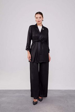 ست بالاتنه و پائین تنه مشکی زنانه بافتنی Levidor - کد 852913500
