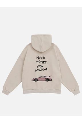 سوئیشرت بژ زنانه چاپی Mad&Calf - کد 852964698