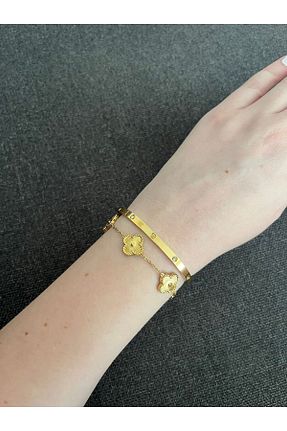 دستبند استیل (فولاد) طلائی زنانه استیل (فولاد) XUPING JEWELRY - کد 853256003