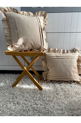 روکش بالش بژ کتان Hayalperest - کد 358883251