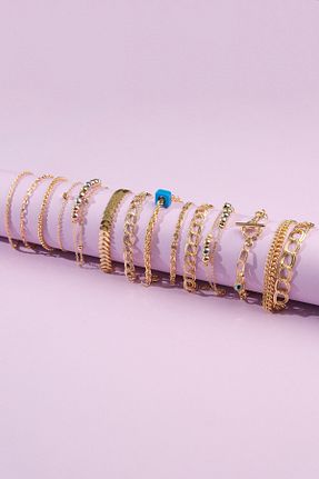 دستبند جواهر رنگی زنانه روکش طلا Jenny Daphne - کد 853108555