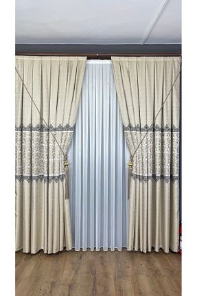 پرده زمینه بژ پلی استر GLOMAR - کد 853129247