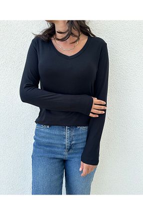 بلوز مشکی زنانه بافت دار Elegant Design - کد 853214708