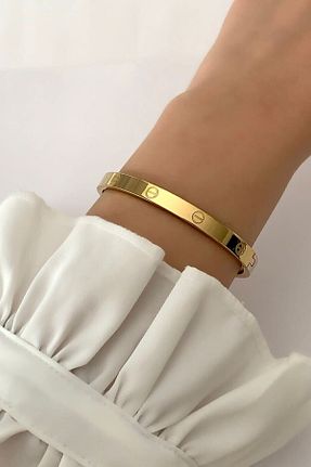 دستبند استیل (فولاد) طلائی زنانه استیل ضد زنگ Bahar Takı ve aksesuar - کد 177228814