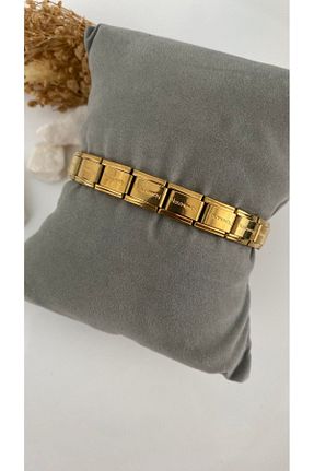دستبند استیل (فولاد) طلائی زنانه استیل ضد زنگ RENKLENSİN MODA - کد 852886444