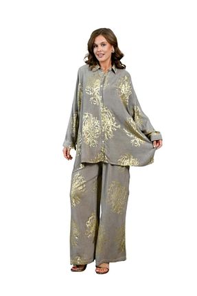 ست بالاتنه و پائین تنه قهوه ای زنانه بافتنی WOMAN VISION - کد 851350432