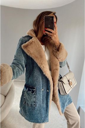 کاپشن آبی زنانه رگولار SAGİ JEANS - کد 369613768