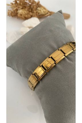 دستبند استیل (فولاد) طلائی زنانه استیل ضد زنگ RENKLENSİN MODA - کد 852886444