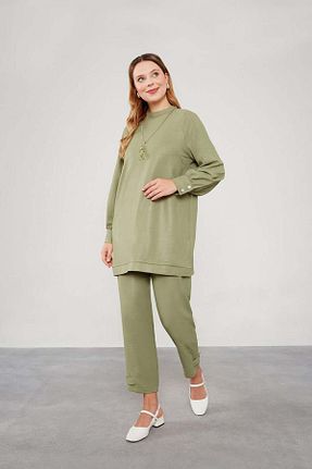 ست بالاتنه و پائین تنه خاکی زنانه بافتنی Levidor - کد 852913426