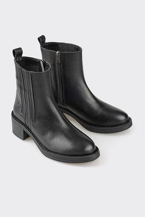 بوت / نیم بوت مشکی زنانه چرم خالص Elle - کد 852915188