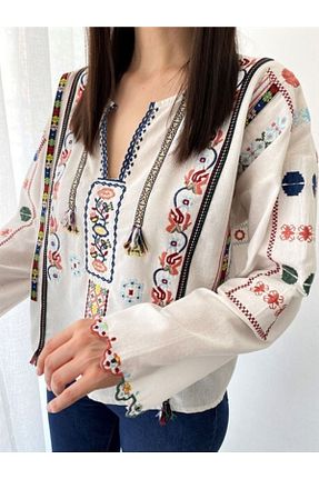 بلوز نباتی زنانه Etnik Ateilerdijle - کد 356705150