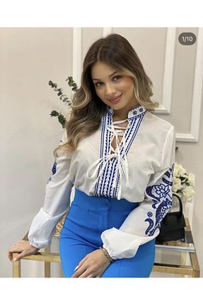 پیراهن سفید زنانه اسلیم فیت Ateilerdijle - کد 671093822