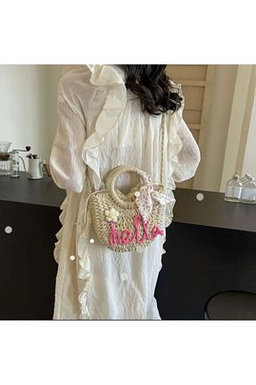 کیف دوشی خاکی زنانه حصیر KikiCrown - کد 852998051