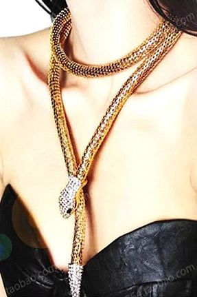 گردنبند جواهر طلائی زنانه پوشش لاکی PETEK AKSESUAR - کد 145937142