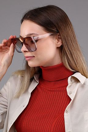 عینک آفتابی بژ زنانه UV400 Zevahir - کد 277124055