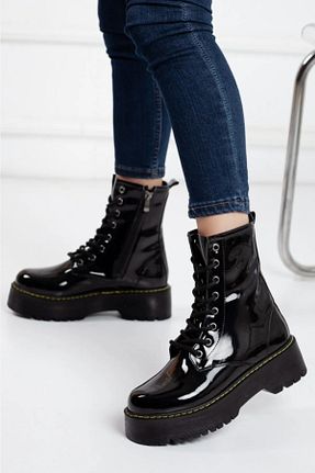 بوت مشکی زنانه پشم گوسفند پاشنه ساده پاشنه متوسط ( 5 - 9 cm ) Gore-Tex کد 853036087