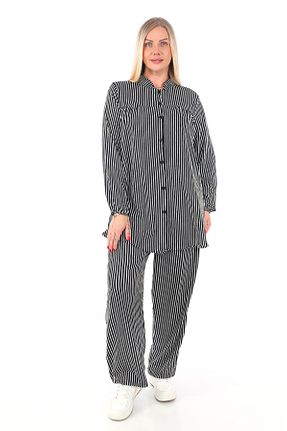 ست بالاتنه و پائین تنه مشکی زنانه بافتنی AfifeCOLLECTİON - کد 853075654