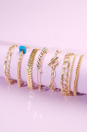 دستبند جواهر رنگی زنانه روکش طلا Jenny Daphne - کد 853108549