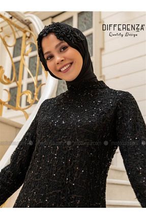 شال مشکی زنانه کرپ Differenza - کد 830147506