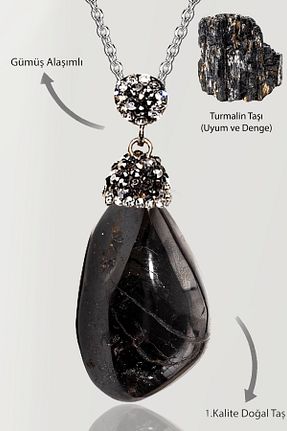 گردنبند جواهر مشکی زنانه سنگ Tesbih Atölyesi - کد 853244650