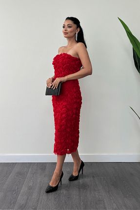 لباس مجلسی و فارغ التحصیلی قرمز زنانه بدون آستین giyimmasalı - کد 851351165