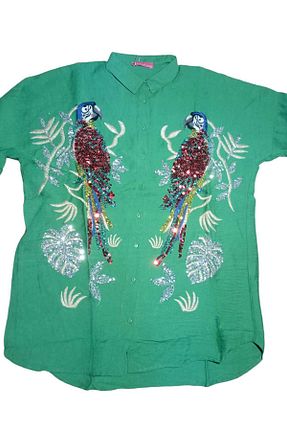 پیراهن سبز زنانه اورسایز Esra Butik Hane - کد 852879532