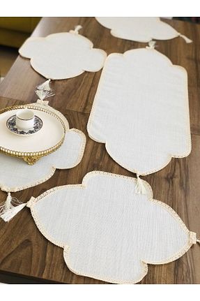 رومیزی بژ پنبه ای İpekce kanavice - کد 348322763