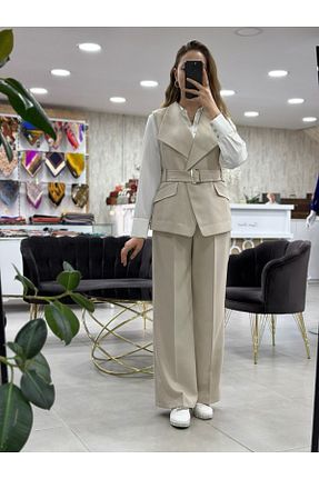 شلوار بژ زنانه پنبه ای Ekol - کد 852902826