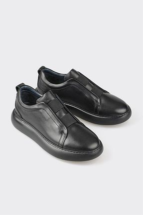 کفش اسنیکر مشکی مردانه چرم اصل Elle - کد 852915328