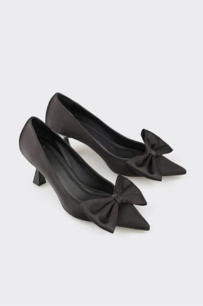 کفش پاشنه بلند کلاسیک مشکی زنانه پارچه ای Elle - کد 852916382