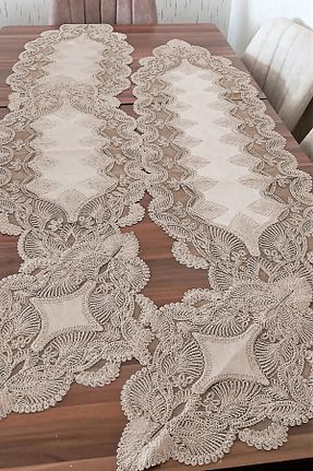 رومیزی قهوه ای مخمل Çt Çeyizci Tekstil - کد 853204997