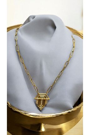 گردنبند استیل ( فولاد ) طلائی زنانه استیل (فولاد) İNN JEWELLERY - کد 853032379