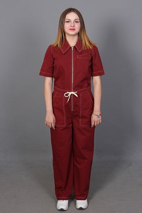 سرهمی زرشکی زنانه آستین کوتاه twingold - کد 853034623