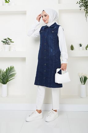 جلیقه آبی زنانه تنگ Pamuk Butik - کد 853036056