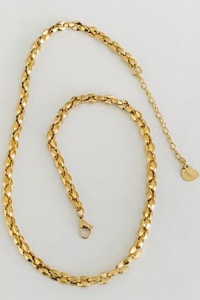 گردنبند استیل ( فولاد ) طلائی زنانه استیل (فولاد) Kafdağı HOME - کد 853096353