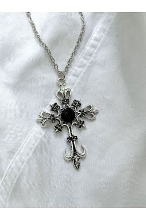 گردنبند جواهر مشکی زنانه آهن sleyshop - کد 740345085
