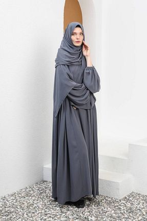 کلاه و ابایا طوسی زنانه %100 پنبه VALENS BOUTİQUE - کد 826038703