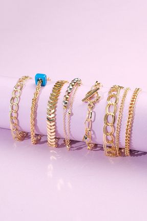 دستبند جواهر رنگی زنانه روکش طلا Jenny Daphne - کد 853108469