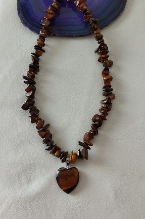 گردنبند جواهر قهوه ای زنانه سنگ طبیعی badeaccessories - کد 371498333
