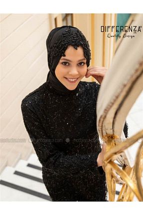 شال مشکی زنانه کرپ Differenza - کد 830147506