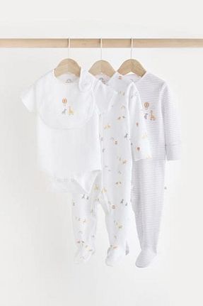 بادی و سرهمی نوزادی رنگی بچه گانه پنبه ای Next Baby - کد 853238971