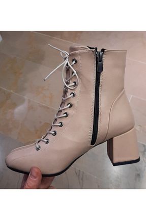 بوت / نیم بوت بژ زنانه چرم مصنوعی BRGL - کد 217241399