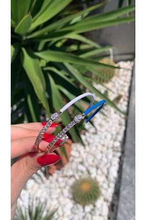 دستبند استیل (فولاد) آبی زنانه استیل (فولاد) Nyla Design - کد 830081562