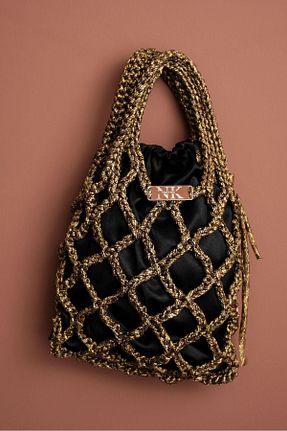 کیف دستی طلائی زنانه سایز متوسط NK FANCYBAG - کد 851540616