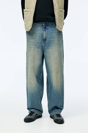شلوار جین آبی مردانه پاچه گشاد Pull & Bear - کد 853405022