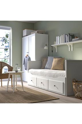تختخواب جک دار سفید تکنفره IKEA - کد 816740197