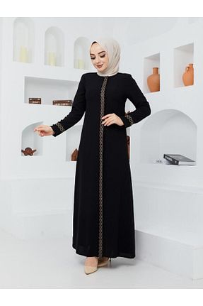 ابایا مشکی زنانه بافتنی رگولار نازک کد 235051827