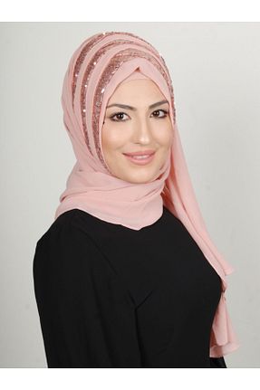 روسری صورتی کرپ Yasmin S