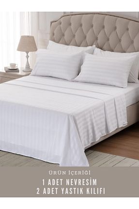 روتختی دونفره سفید پنبه - ساتن VESSİNOHOME - کد 373324082